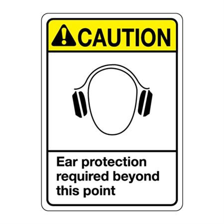 ANSI Ear Protection Required Beyond This Point Sign